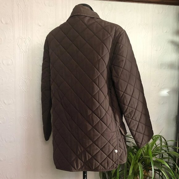 Vintage Aquascutum brown quilted jacket, lined with cotton tartan, size 10 US - Picture 2 of 5